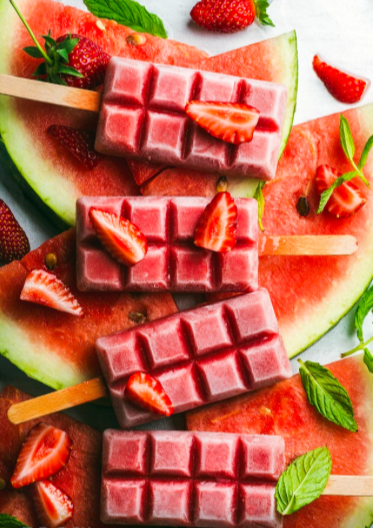 Strawberry and Watermelon Ice Lollies
